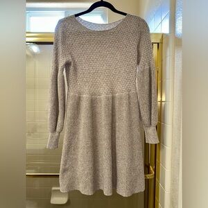 Cozy Gray Knit Sweater Dress